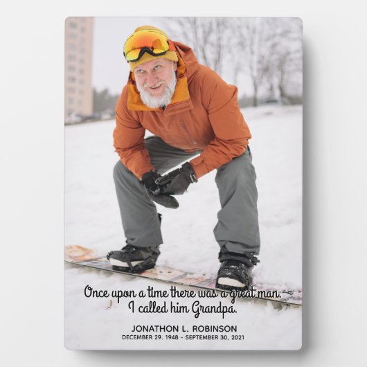 祖父の追悼プレート フォトプラーク (正面)