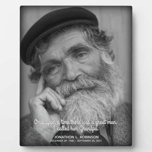 祖父の追悼記念 フォトプラーク (正面)
