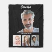 祖父の黒い孫の子供の写真 フリースブランケット (正面)