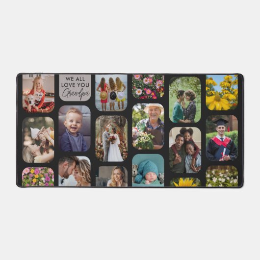 祖父の17枚のモダン写真エレガントギフトを追加 デスクマット (正面)