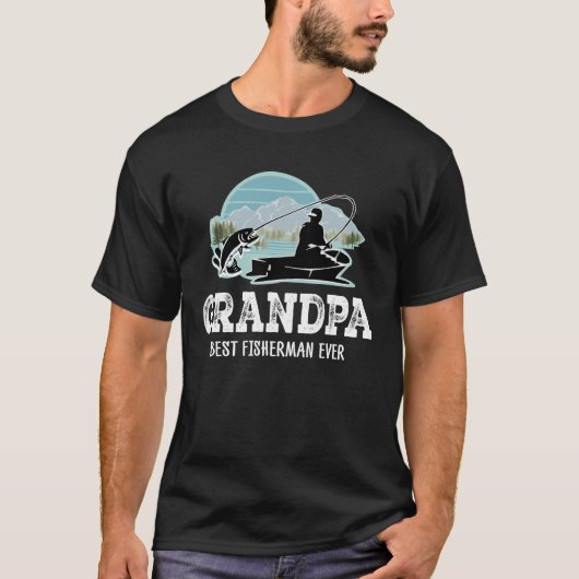 祖父のGrandfatheのための最も最高のな漁師のTシャツ Tシャツ (正面)