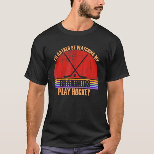 祖父はホッケーの祖父遊を見ている Tシャツ (正面)