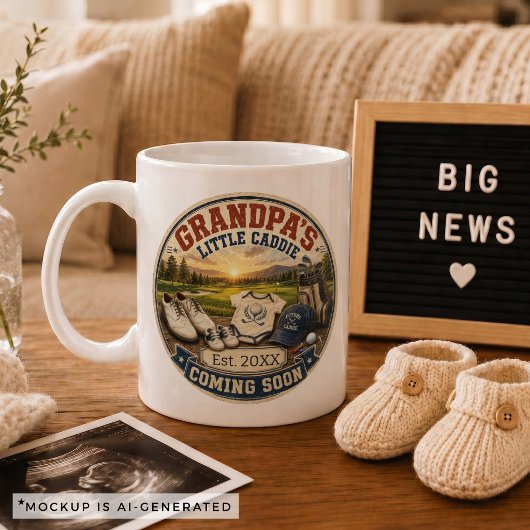 祖父への妊娠発表ゴルフギフト コーヒーマグカップ