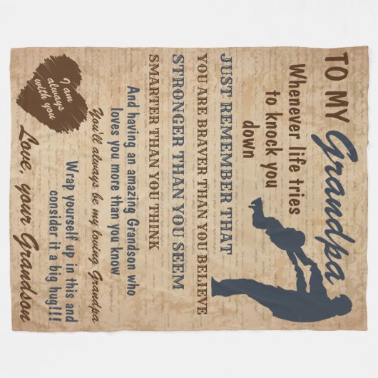 祖父への孫からのプレゼント レトロなジイジ フリースブランケット (正面(横))