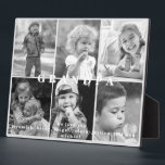 祖父よ、愛してるよ！名前の写真コラージュ フォトプラーク<br><div class="desc">おじいちゃん 愛してるよ 写真コラージュ。6枚の写真。カスタマイズ可能。写真には白黒フィルターが適用されています。グレーの背景。</div>