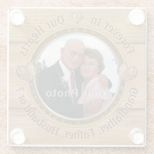 祖父を亡くすための個人の記念品 ガラスコースター (裏面)