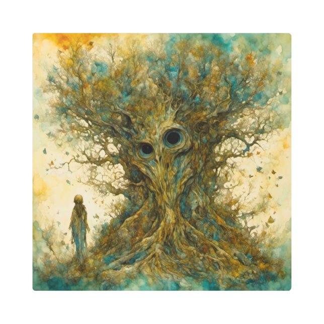 祖父オークメタルウォールアート メタルプリント (正面)