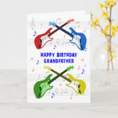 祖父ギター誕生日カード カード (黄色い花)