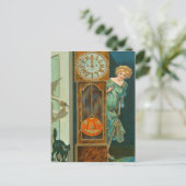 祖父クロックブラックキャットウィッチカボチャ ポストカード (スタンド正面)