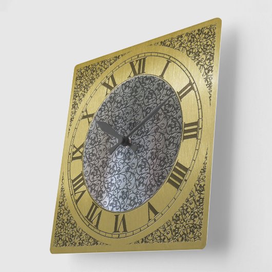 祖父クロック顔 スクエア壁時計 (傾斜)