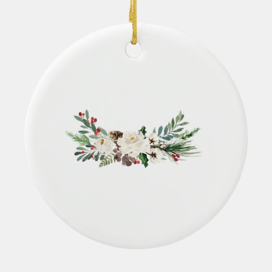 祖父パーソナライズされた母の初めてのクリスマス セラミックオーナメント (裏面)