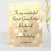祖父パーソナライズされた素晴らし誕生日 カード (黄色い花)