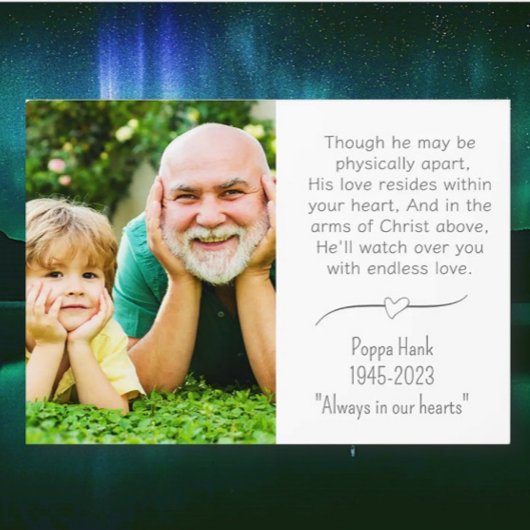 祖父メモリアルオリジナルプレート（スタンド付） フォトプラーク
