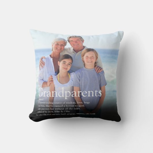 祖父モダン母のおもしろい定義の写真 クッション (正面)