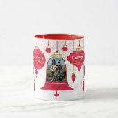 祖父レッドレトロオーナメントピンクスノーフレーク マグカップ (中央)