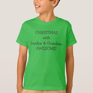 "祖父及び祖母…素晴らしい" Tshirとのクリスマス Tシャツ