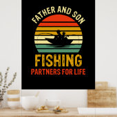 祖父引用文親子魚釣りパートナー ポスター (キッチン)