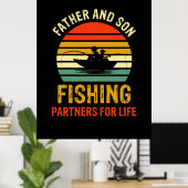 祖父引用文親子魚釣りパートナー ポスター (ホームオフィス)