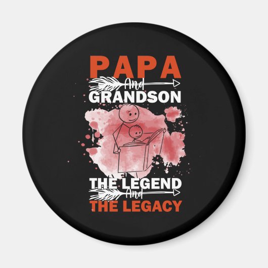 祖父引用文 |パパと孫 マグネット (正面)