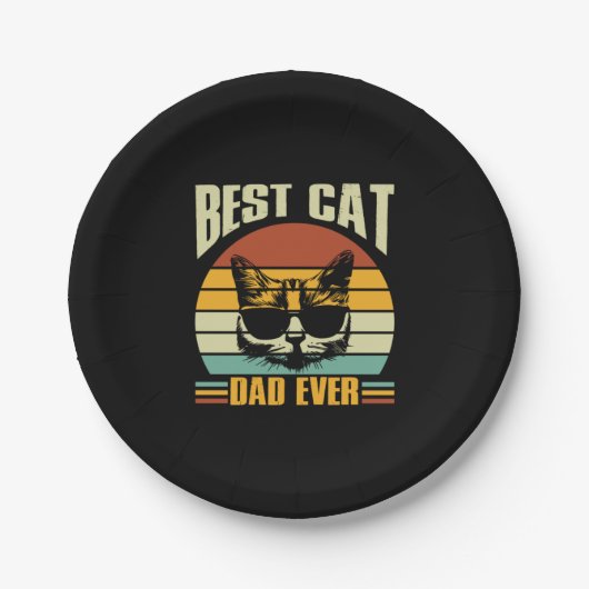 祖父引用文 |猫最高のパパ ペーパープレート (正面)