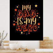 祖父引用文 |私のパパは私のヒーロー ポスター (キッチン)