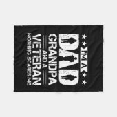 祖父引用文 |私はパパと退役軍人 フリースブランケット (正面(横))