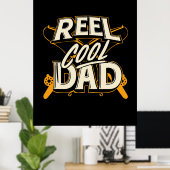 祖父引用文 |魚釣りカッコいいパパ ポスター (ホームオフィス)