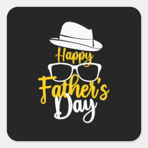 祖父引用文 Happy Father Day スクエアシール