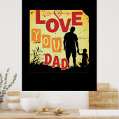 祖父引用文 | Love Youパパ ポスター (キッチン)