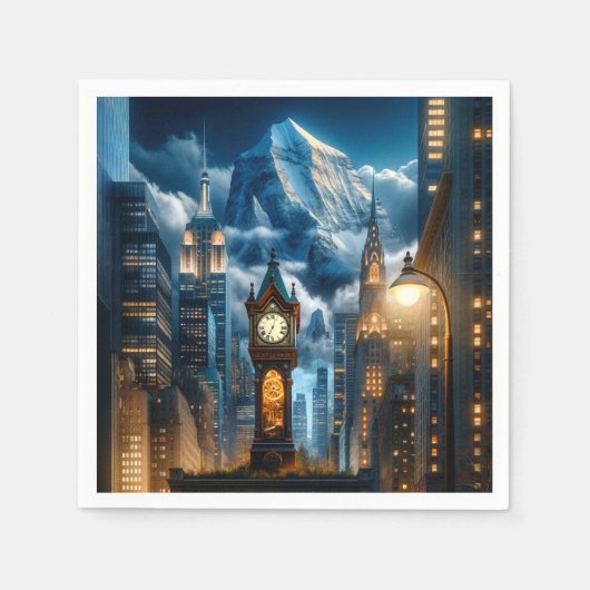 祖父時計 スタンダードカクテルナプキン (正面)