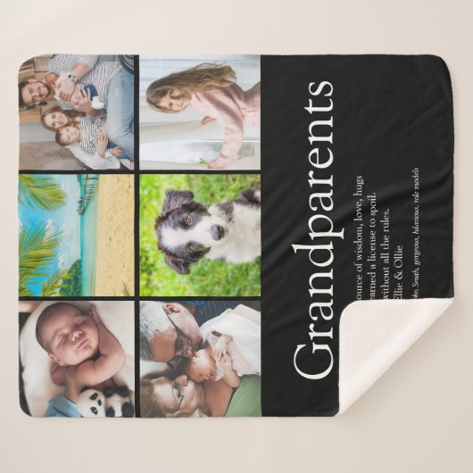 祖父最高の母の定義6枚の写真 シェルパブランケット (正面(横))