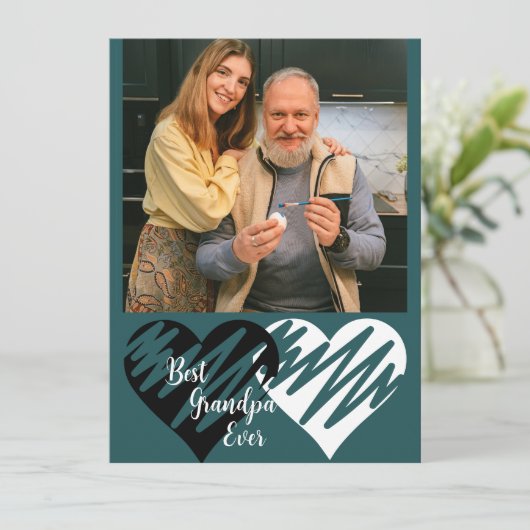 祖父最高の父の日の祖父の写真 シーズンカード (スタンド正面)