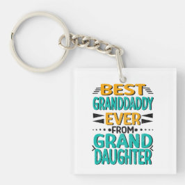 祖父最高の父Ever孫娘グリーンオレンジ キーホルダー
