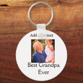祖父最高の祖父の写真名ギフトテックス キーホルダー (正面)