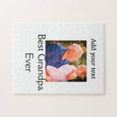 祖父最高の祖父の写真名ギフトテックス ジグソーパズル (横)