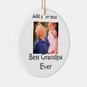 祖父最高の祖父の写真名ギフトテックス セラミックオーナメント (右)
