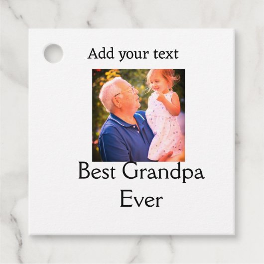 祖父最高の祖父の写真名ギフトテックス フェイバータグ (正面)