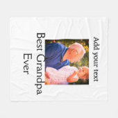 祖父最高の祖父の写真名ギフトテックス フリースブランケット (正面(横))