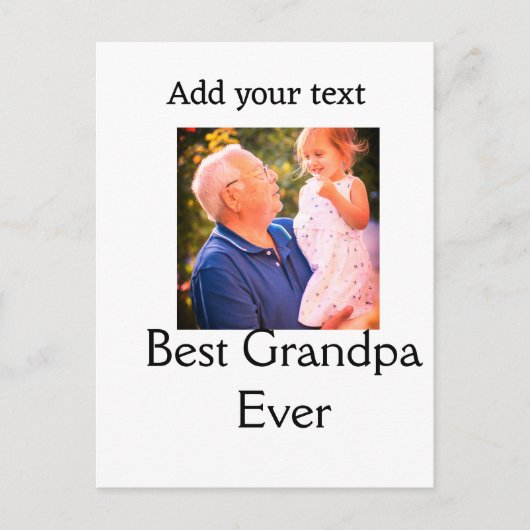 祖父最高の祖父の写真名ギフトテックス ポストカード (正面)