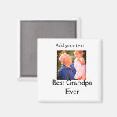 祖父最高の祖父の写真名ギフトテックス マグネット (正面/裏面)