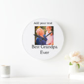 祖父最高の祖父の写真名ギフトテックス ラージ壁時計 (ホーム)