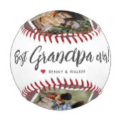 祖父最高のEver 4 Photo Collage Fanthers Day 野球ボール (正面)