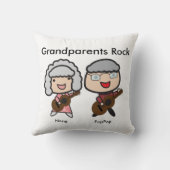 祖父母おもしろいロックギターのパーソナライズ クッション (裏面)