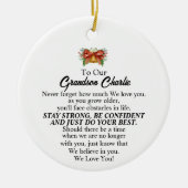 祖父母からの孫のクリスマスプレゼント セラミックオーナメント (正面)