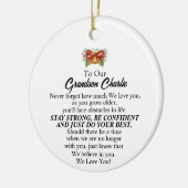 祖父母からの孫のクリスマスプレゼント セラミックオーナメント (左)