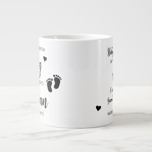 祖父母から昇進して妊娠を明かす ジャンボコーヒーマグカップ (正面)