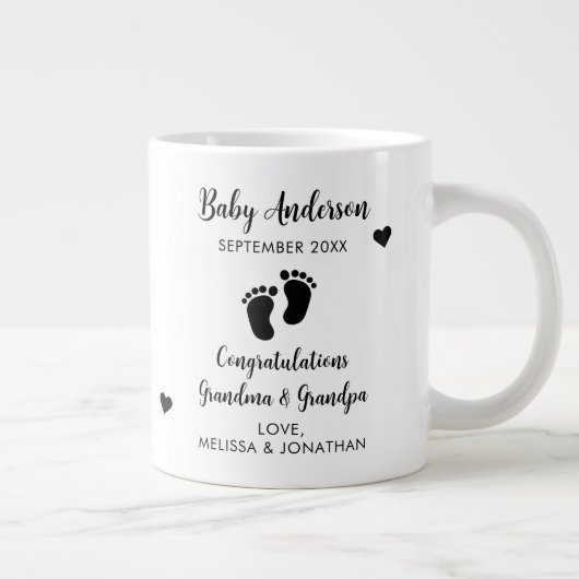 祖父母から昇進して妊娠を明かす ジャンボコーヒーマグカップ (右)