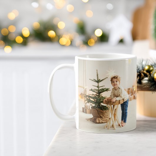 祖父母から送るクリスマスメッセージカードの台本(現代風) コーヒーマグカップ