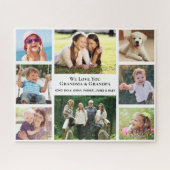 祖父母があなたを愛する8フォトコラージュパーソナライズされた ジグソーパズル (横)