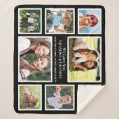 祖父母があなたを愛する8フォトコラージュ シェルパブランケット (正面)